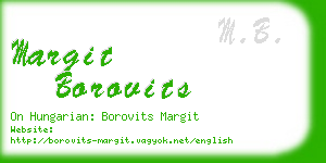 margit borovits business card